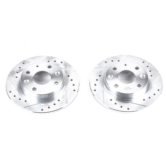 PowerStop Evolution Drilled Slotted Rotors Pair Rear For Mazda Miata