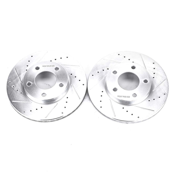 PowerStop Evolution Drilled Slotted Rotors Pair Front For Ford Escape