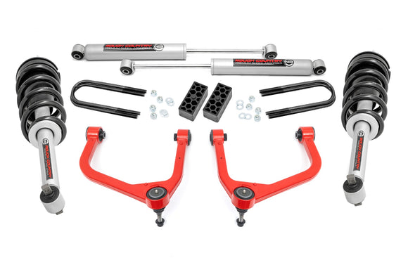 Rough Country Red 3.5 Inch Lift Kit for 25-26 Chevy Silverado 1500