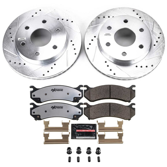 PowerStop Z36 Carbon-Fiber Ceramic Brake Pad with Drilled and Slotted Rotor Kit