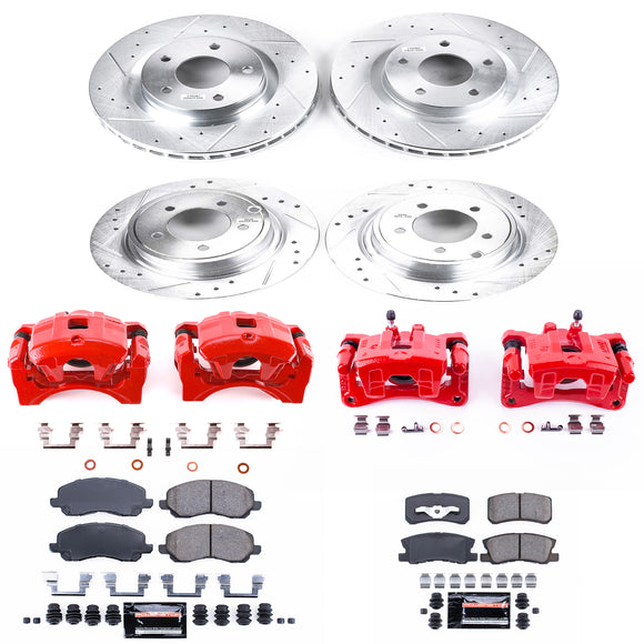 PowerStop Z23 Daily Driver Carbon-Fiber Ceramic Pads Drilled & Slotted Rotor & C