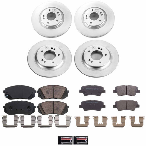 PowerStop Genuine Geomet Coated Rotor and Low-Dust Ceramic Brake Pad Kit