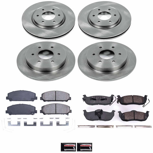 PowerStop OE Stock Replacement Low-Dust Ceramic Brake Pad and Rotor Kit