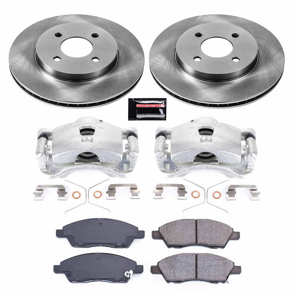 PowerStop OE Stock Replacement Low-Dust Ceramic Brake Pad, Rotor and Caliper Kit