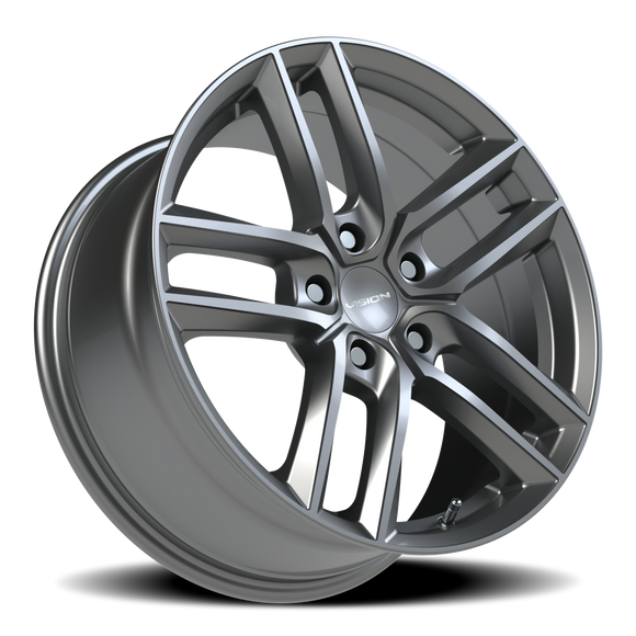 18x8.5 Vision 475V Clutch Gunmetal 5x108 5x4.25 ET38 Wheel Rim
