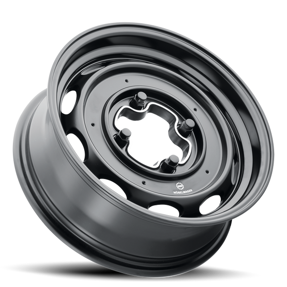 15x4.5 Mobelwagen 430B Interceptor Satin Black 4x130 ET25 CB85.85 Wheel