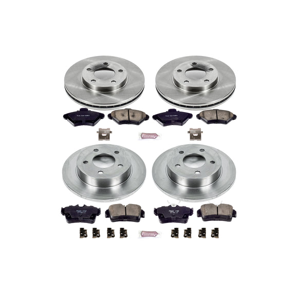 PowerStop OE Stock Replacement Low-Dust Ceramic Brake Pad and Rotor Kit
