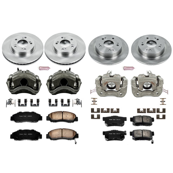 PowerStop OE Stock Replacement Low-Dust Ceramic Brake Pad, Rotor and Caliper Kit