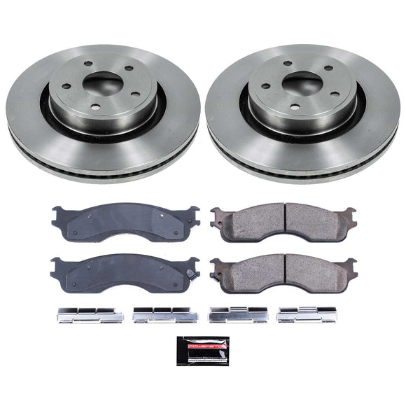 PowerStop OE Stock Replacement Low-Dust Ceramic Brake Pad and Rotor Kit