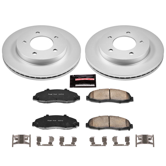PowerStop Genuine Geomet Coated Rotor and Low-Dust Ceramic Brake Pad Kit