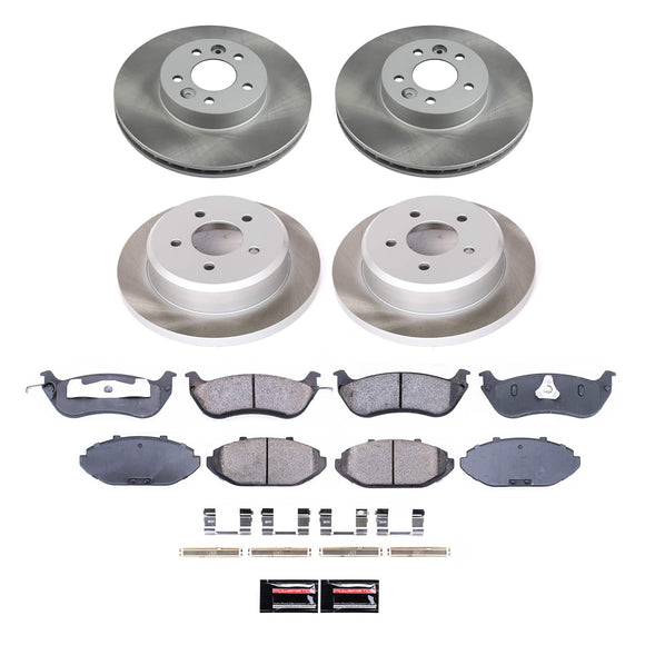 PowerStop Semi-Coated Rotor and Low-Dust Ceramic Brake Pad Kit