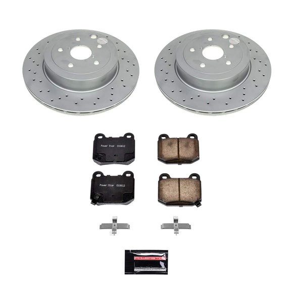 PowerStop Genuine Geomet Coated Rotor and Low-Dust Ceramic Brake Pad Kit