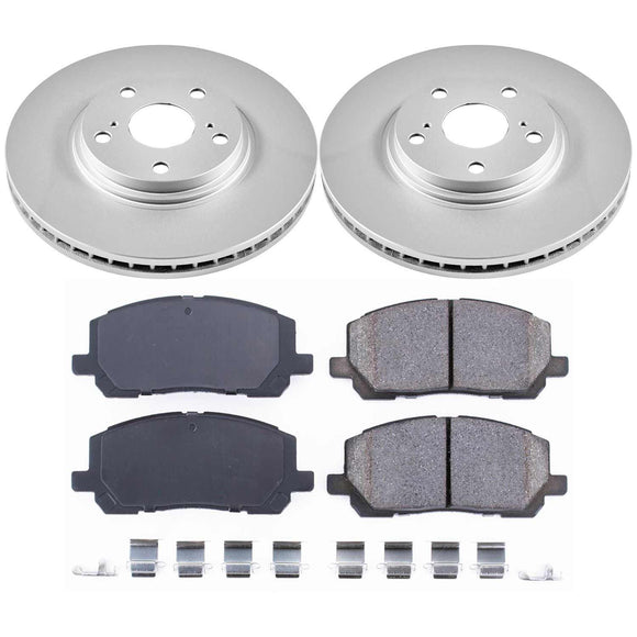 PowerStop Genuine Geomet Coated Rotor and Low-Dust Ceramic Brake Pad Kit
