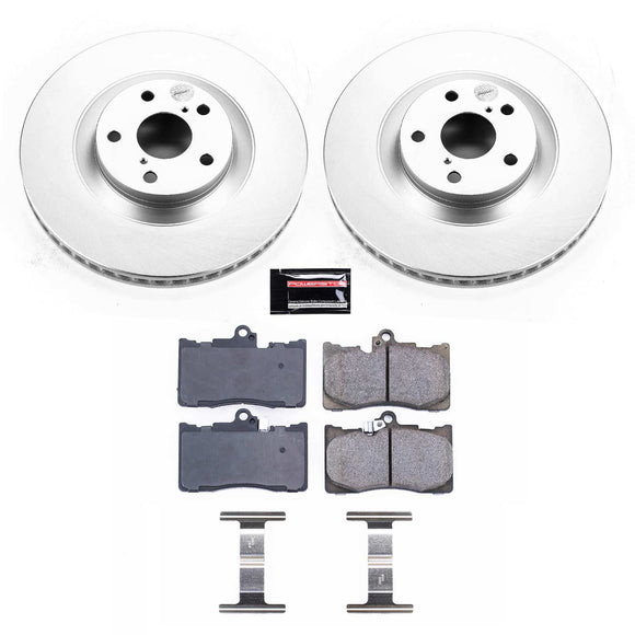 PowerStop Genuine Geomet Coated Rotor and Low-Dust Ceramic Brake Pad Kit