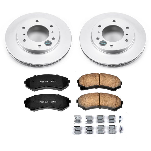 PowerStop Genuine Geomet Coated Rotor and Low-Dust Ceramic Brake Pad Kit