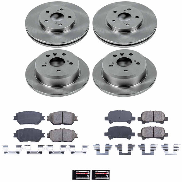 PowerStop OE Stock Replacement Low-Dust Ceramic Brake Pad and Rotor Kit