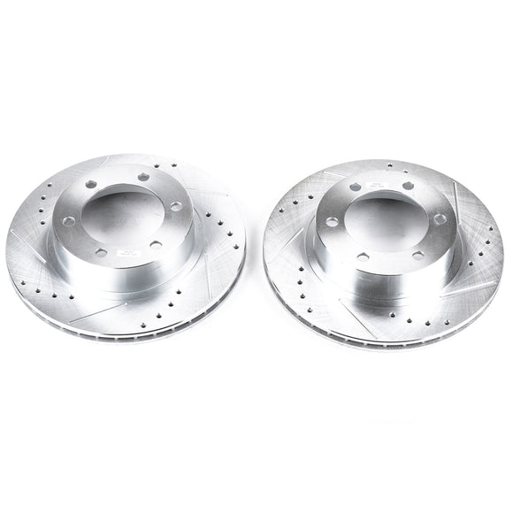 PowerStop Evolution Drilled Slotted Rotors Pair Front For Toyota 4Runner