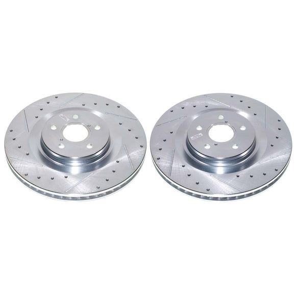 PowerStop Evolution Drilled Slotted Rotors Pair Front For Lexus GS350