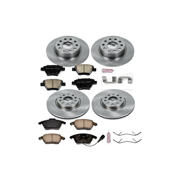 PowerStop OE Stock Replacement Low-Dust Ceramic Brake Pad and Rotor Kit