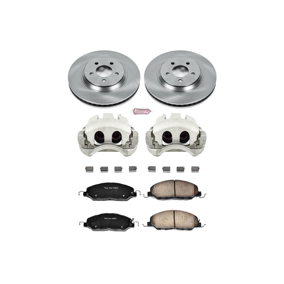 PowerStop OE Stock Replacement Low-Dust Ceramic Brake Pad, Rotor and Caliper Kit