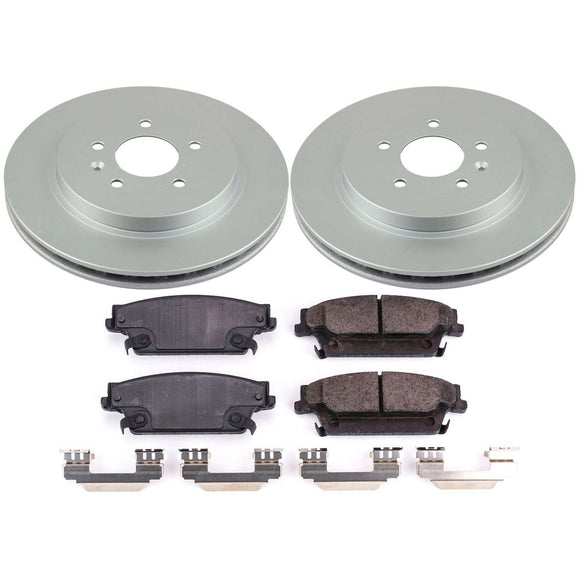 PowerStop Genuine Geomet Coated Rotor and Low-Dust Ceramic Brake Pad Kit