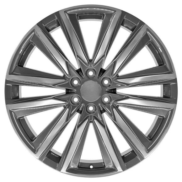 24" Replica CA91 fits Cadillac Escalade 24x10 Gunmetal with Polished Face