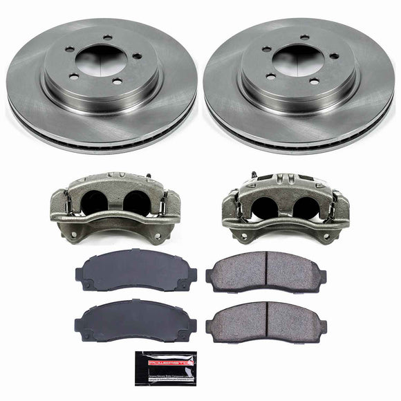 PowerStop OE Stock Replacement Low-Dust Ceramic Brake Pad, Rotor and Caliper Kit
