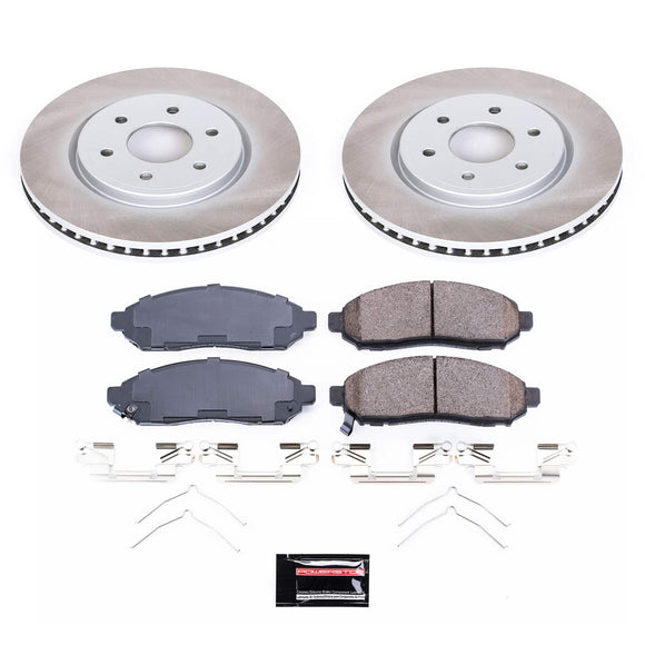 PowerStop Semi-Coated Rotor and Low-Dust Ceramic Brake Pad Kit
