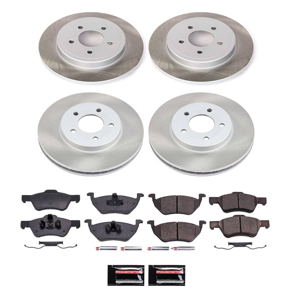 PowerStop Semi-Coated Rotor and Low-Dust Ceramic Brake Pad Kit