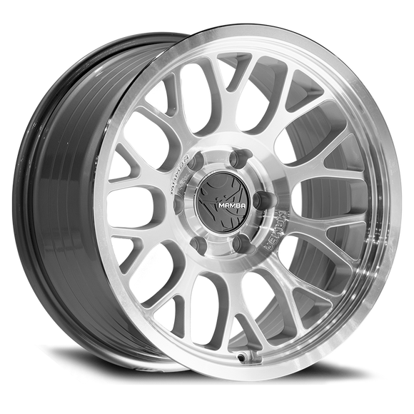 18x8 Mamba M28 Silver With Mirror Machine Face 5x112 ET30 Wheel Rim