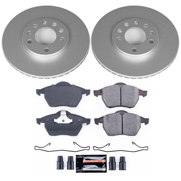 PowerStop Genuine Geomet Coated Rotor and Carbon-Fiber Ceramic Brake Pad Kit