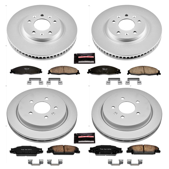 PowerStop Genuine Geomet Coated Rotor and Low-Dust Ceramic Brake Pad Kit