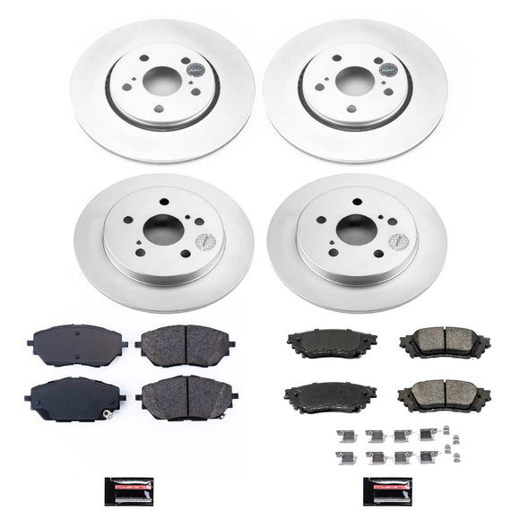 PowerStop Genuine Geomet Coated Rotor and Low-Dust Ceramic Brake Pad Kit