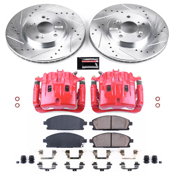 PowerStop Z23 Daily Driver Carbon-Fiber Ceramic Pads Drilled & Slotted Rotor & C