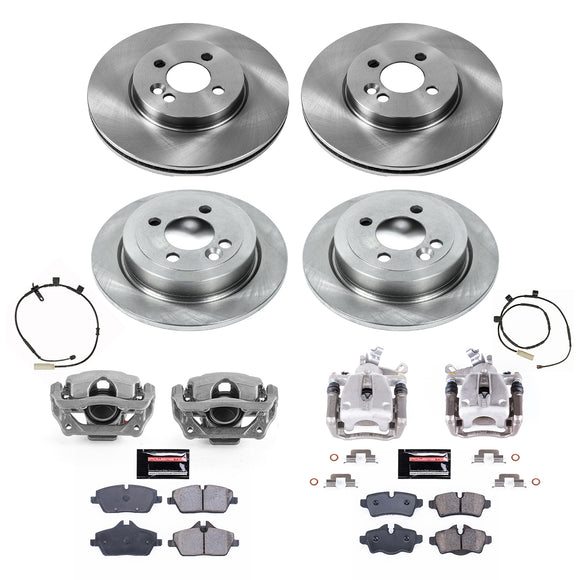 PowerStop OE Stock Replacement Low-Dust Ceramic Brake Pad, Rotor and Caliper Kit
