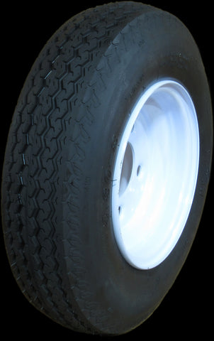 4.80-8 4 Ply LRB 5 Lug Tire Mounted on 8x3.75 5-4.5 White Wheel