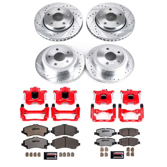 PowerStop Z36 Truck and SUV Ceramic Brake Pad, Drilled & Slotted Rotor, and Cali
