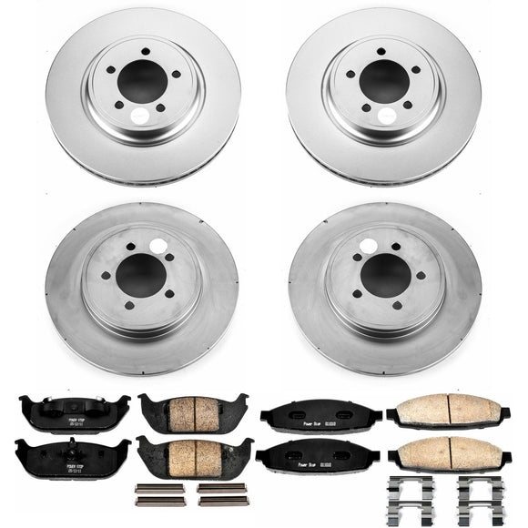 PowerStop Genuine Geomet Coated Rotor and Low-Dust Ceramic Brake Pad Kit