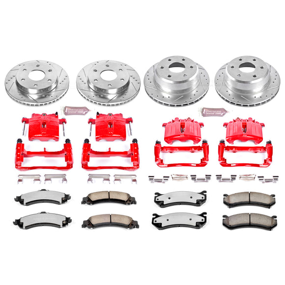 PowerStop Z36 Truck and SUV Ceramic Brake Pad, Drilled & Slotted Rotor, and Cali
