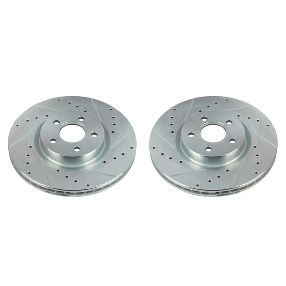 PowerStop Evolution Drilled Slotted Rotors Pair Front For Ford Transit Connect