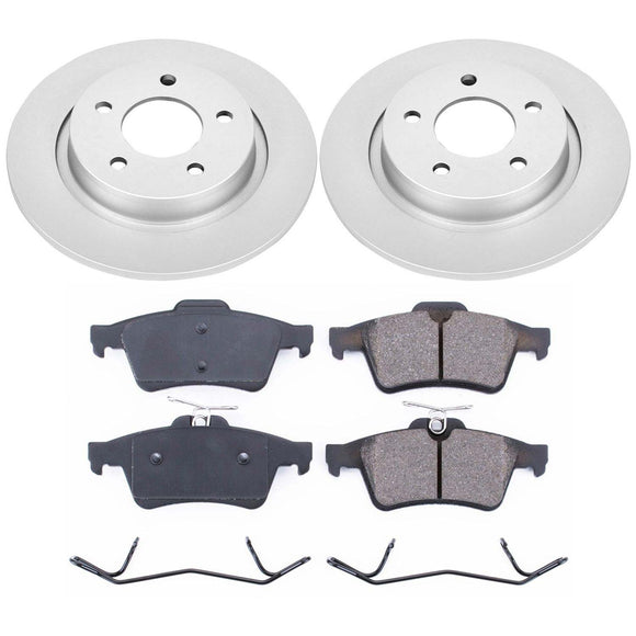 PowerStop Genuine Geomet Coated Rotor and Low-Dust Ceramic Brake Pad Kit
