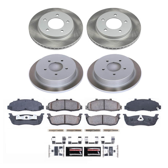 PowerStop Semi-Coated Rotor and Low-Dust Ceramic Brake Pad Kit