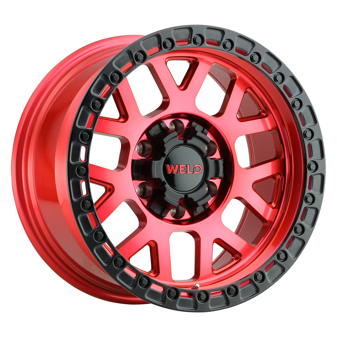 17x9 WELD Off-Road Cinch Red / Black 6x135 6x139.7 6x5.5 ET-12 Wheel Rim