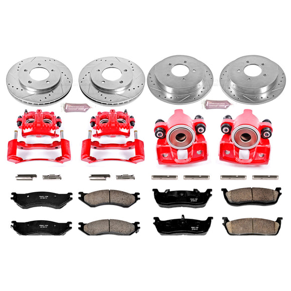 PowerStop Z23 Daily Driver Carbon-Fiber Ceramic Pads Drilled & Slotted Rotor & C