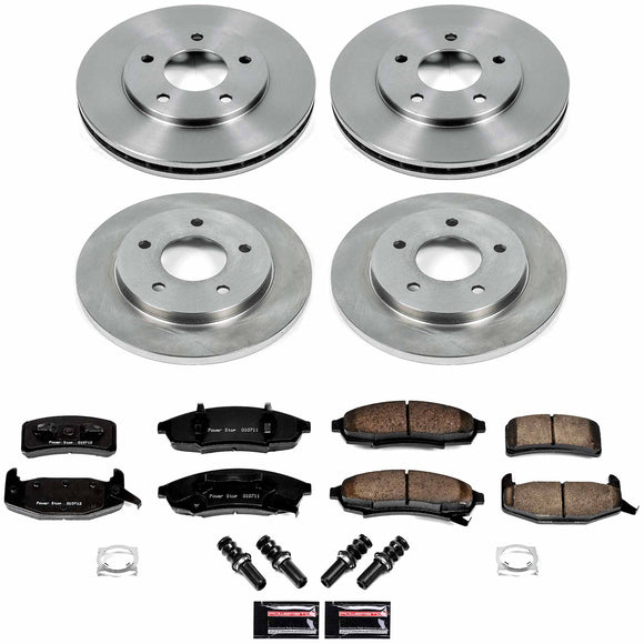 PowerStop OE Stock Replacement Low-Dust Ceramic Brake Pad and Rotor Kit
