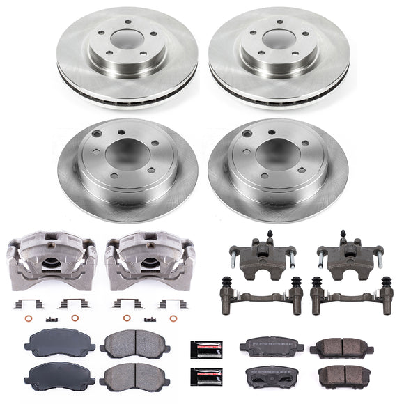 PowerStop OE Stock Replacement Low-Dust Ceramic Brake Pad, Rotor and Caliper Kit