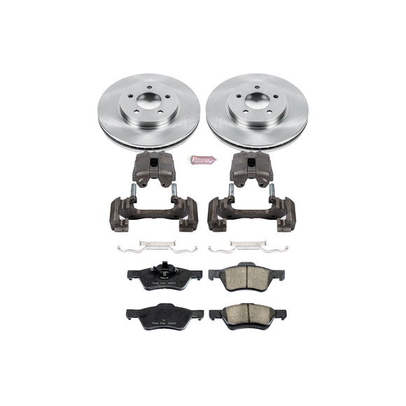 PowerStop OE Stock Replacement Low-Dust Ceramic Brake Pad, Rotor and Caliper Kit