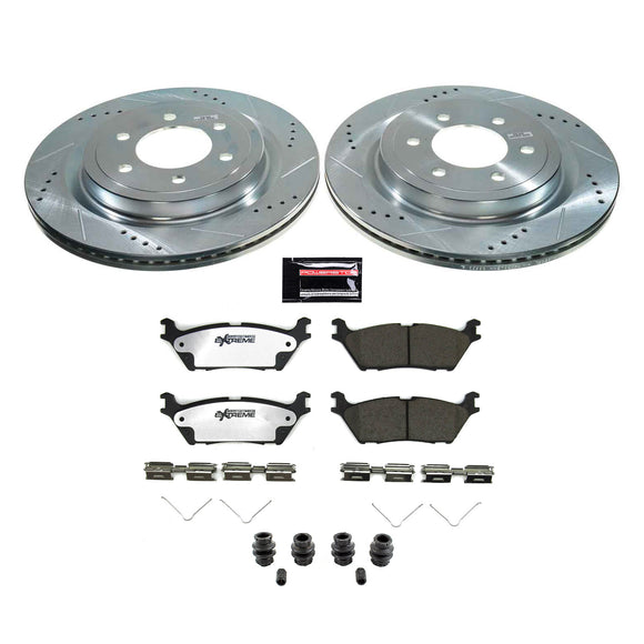 PowerStop Z36 Carbon-Fiber Ceramic Brake Pad with Drilled and Slotted Rotor Kit