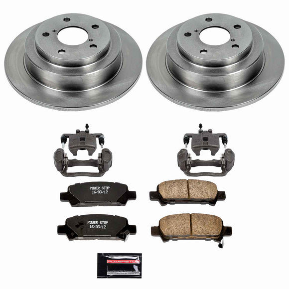PowerStop OE Stock Replacement Low-Dust Ceramic Brake Pad, Rotor and Caliper Kit