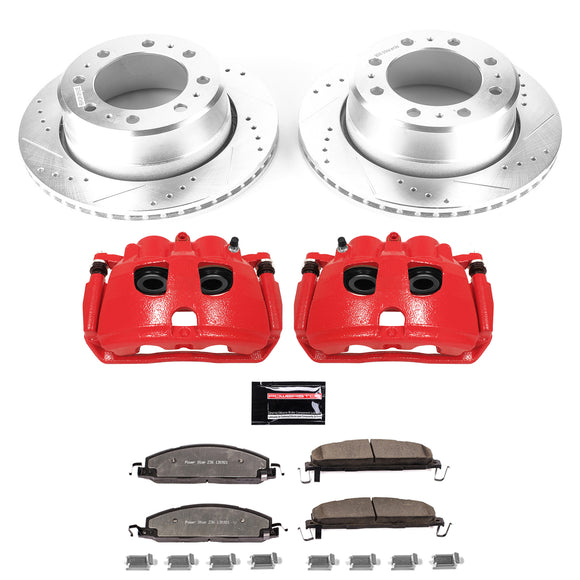 PowerStop Z36 Truck and SUV Ceramic Brake Pad, Drilled & Slotted Rotor, and Cali